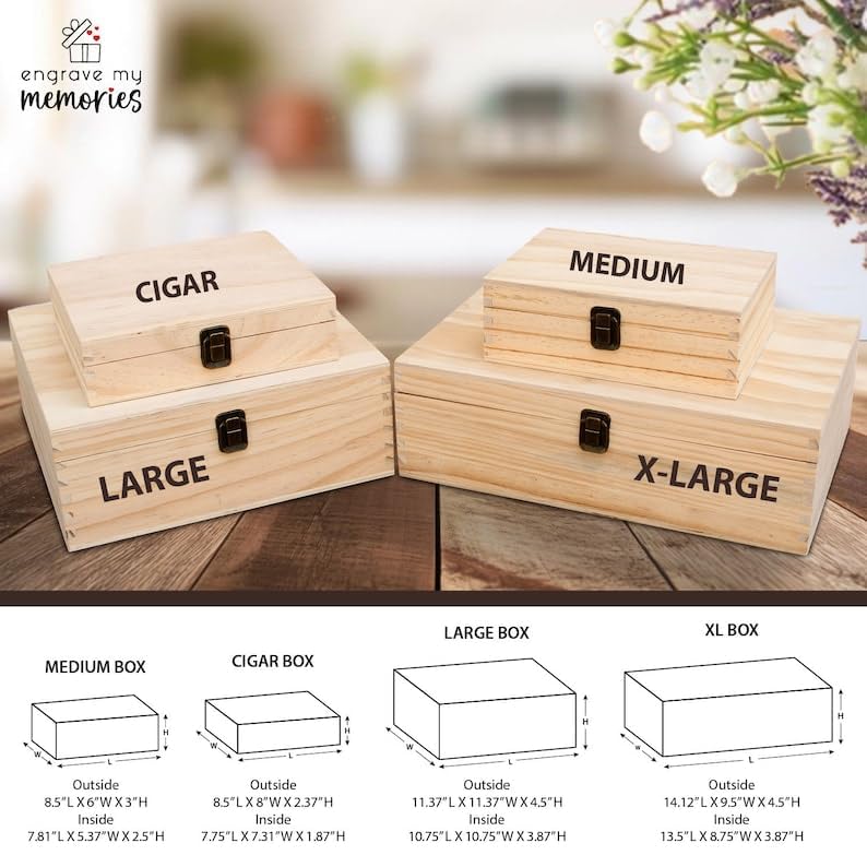 Personalized Baby Keepsake Box Custom Engraved Wooden Memory Gift Box
