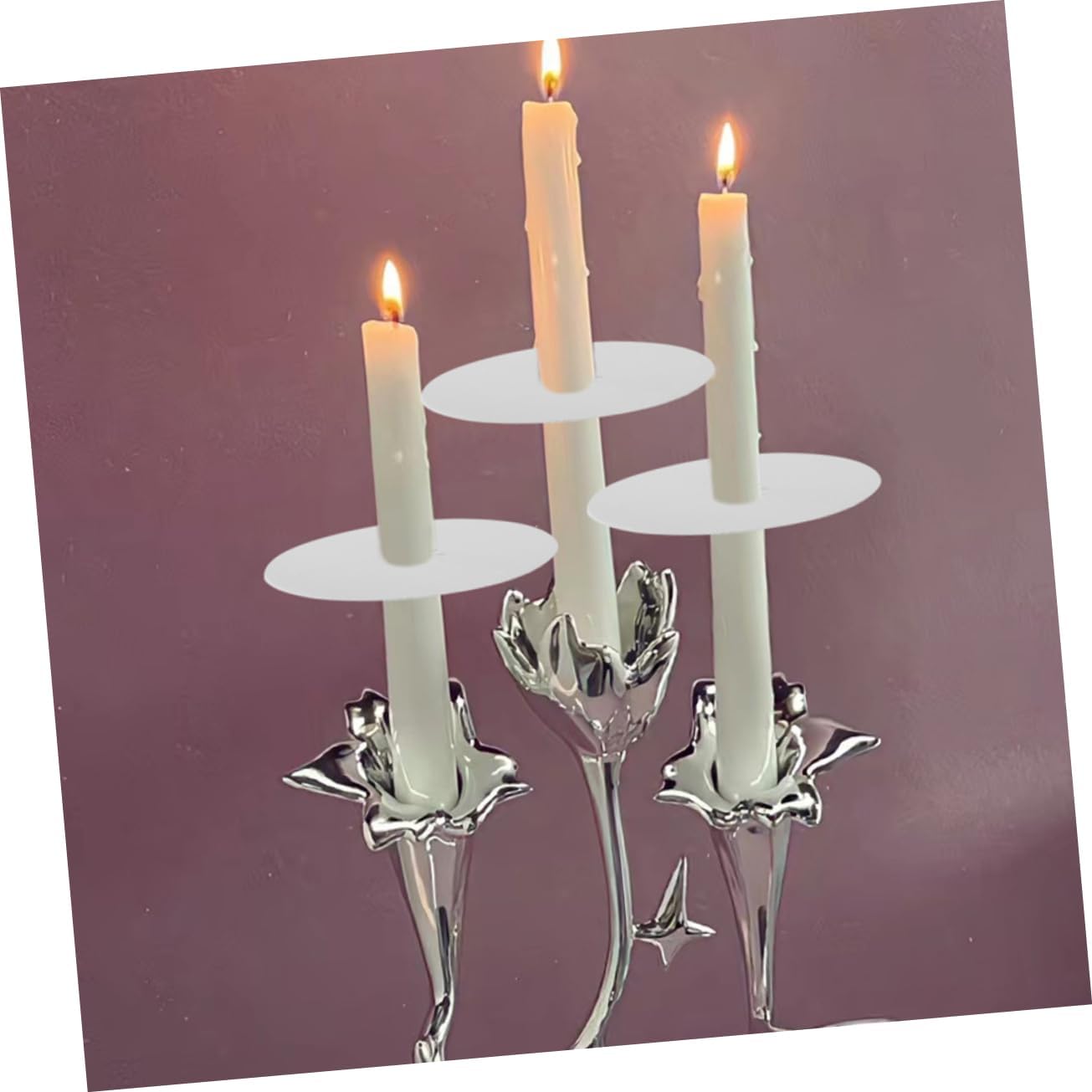 60pcs Aluminized Paper Candle Drip Catcher Holders for Candlesticks
