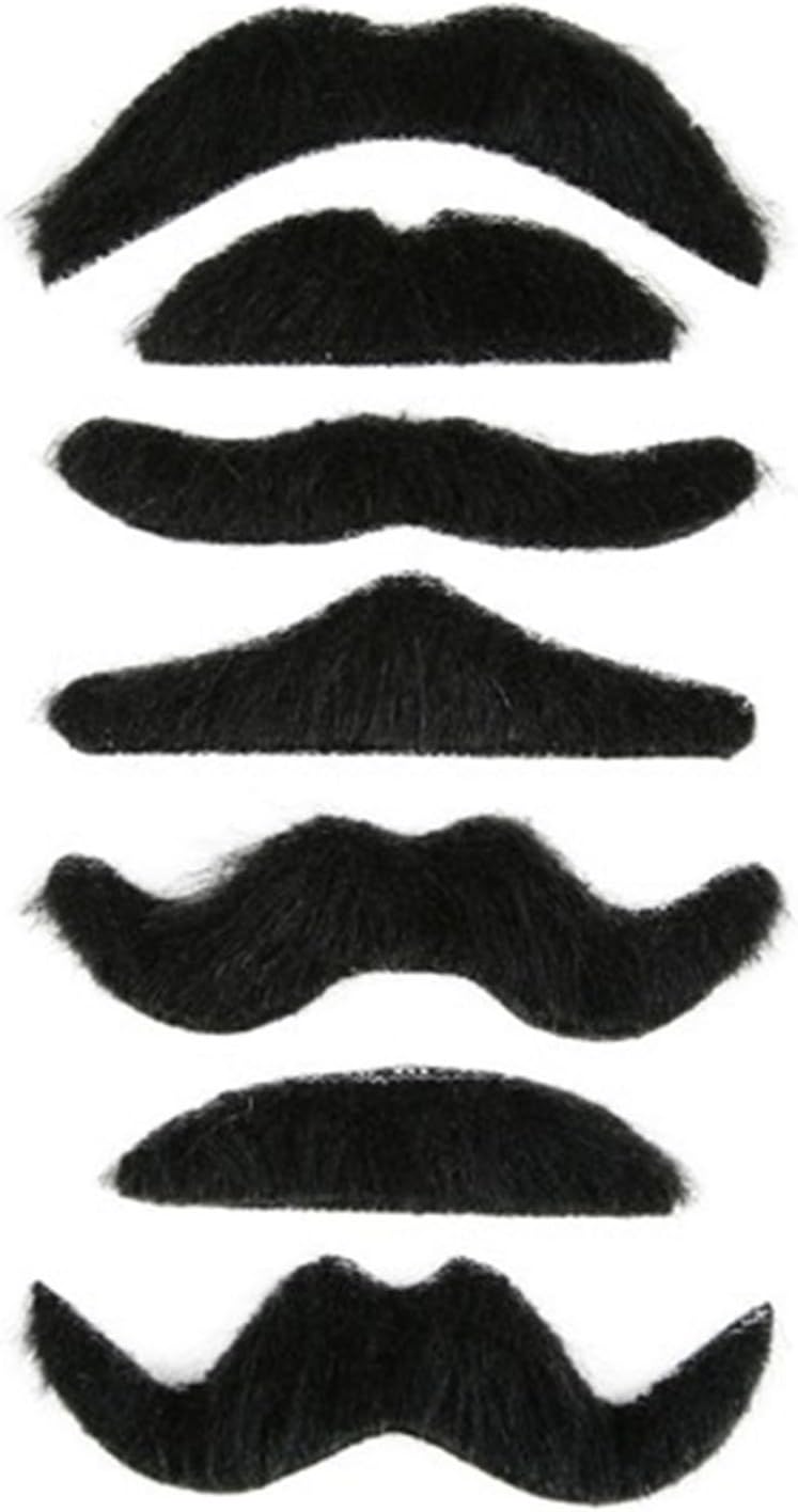 Joking Around Mustache Multipack - 5 Pcs Fake Adhesive Moustache and Facial Hair