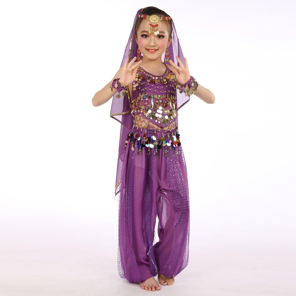 Girls Dance Outfit Handmade Chiffon Top and Pants Set