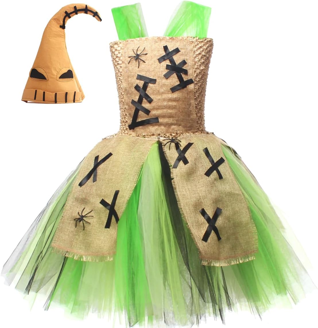 IMEKIS Halloween Ghost Tutu Dress with Hat for Girls 2-12T