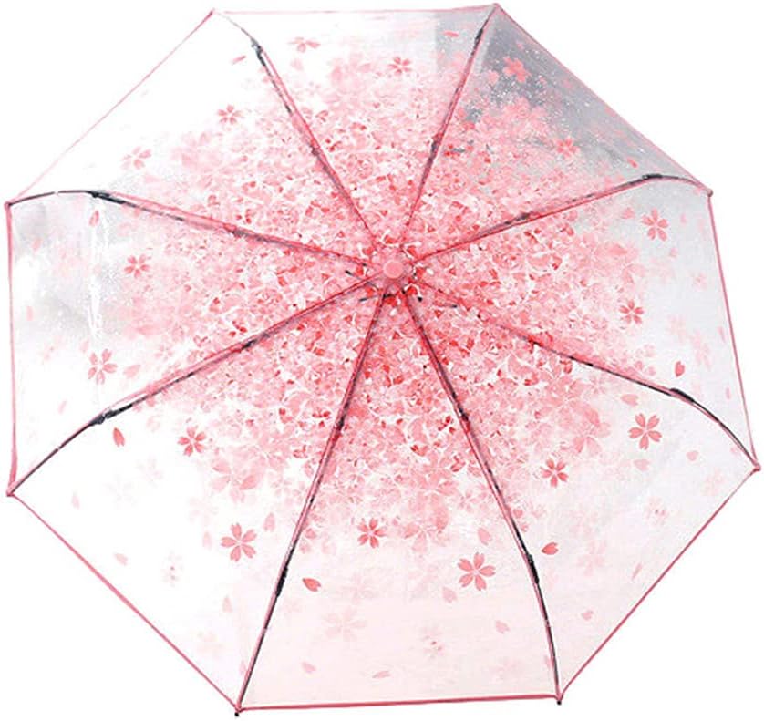 JOBEDE Three Fold Transparent Sakura Umbrella