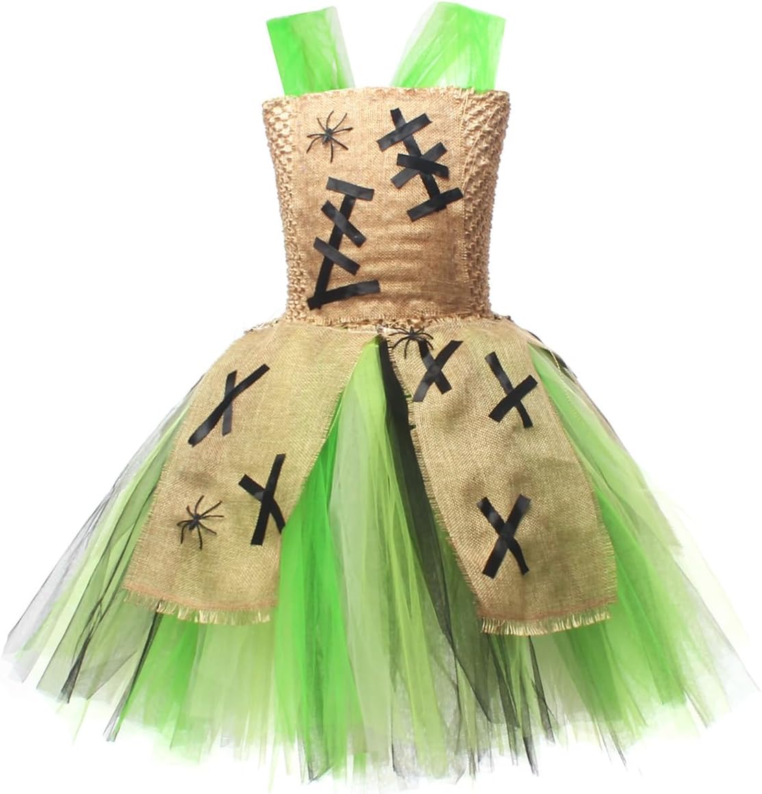 FYMNSI Halloween Costume for Girls Kids Green Tutu Dress with Hat 2pcs