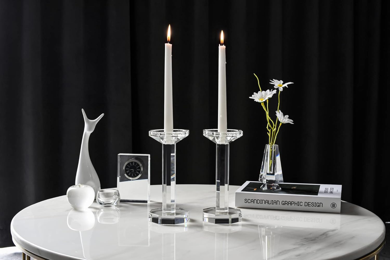 kitCom Crystal Candlestick Holders Set of 2 1