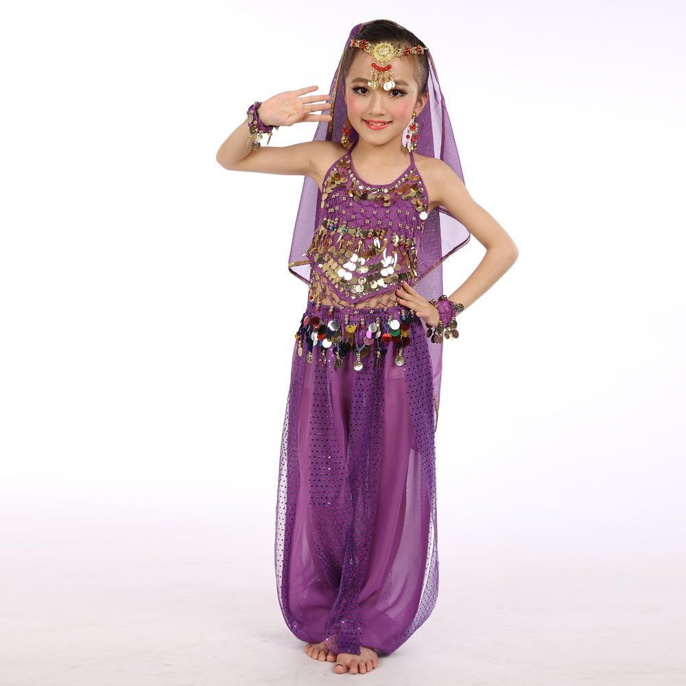 Girls Dance Outfit Handmade Chiffon Top and Pants Set