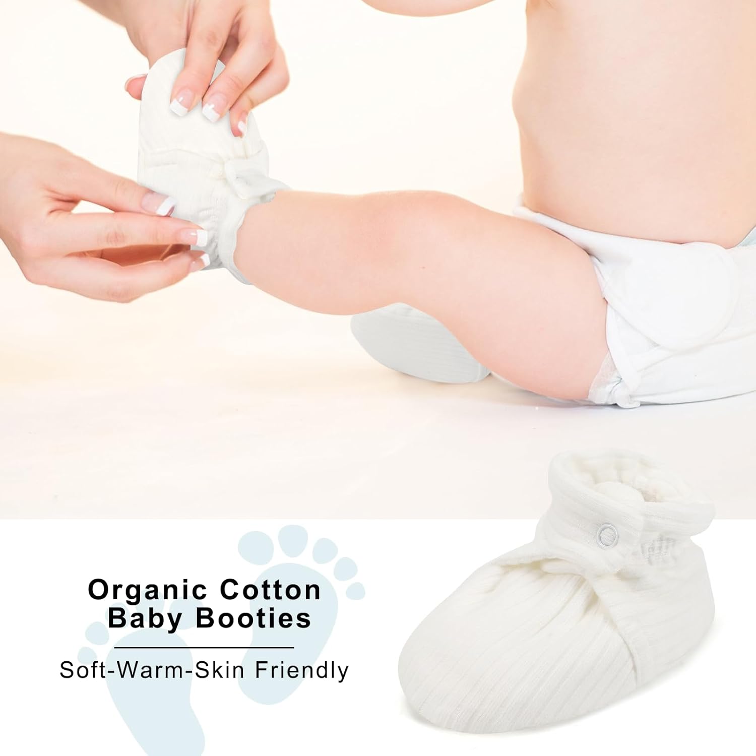 KARUNEL Organic Cotton Baby Booties for Newborn Infant 1