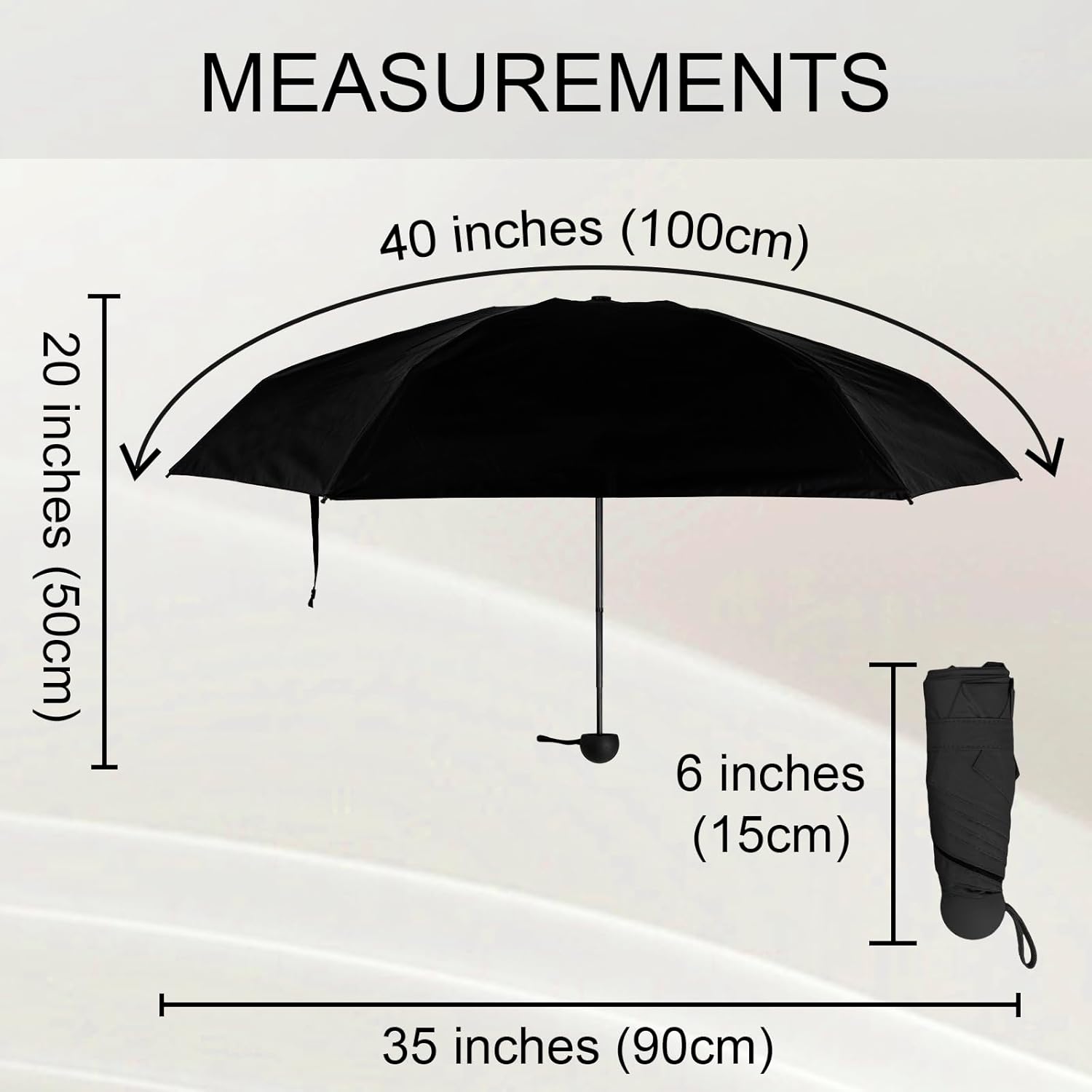 TopTie Compact Mini Umbrella for Purse Travel Folding Sun Rain Umbrella