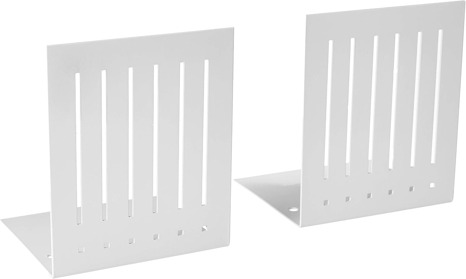Spectrum Diversified Large Rectangle Bookends White 1