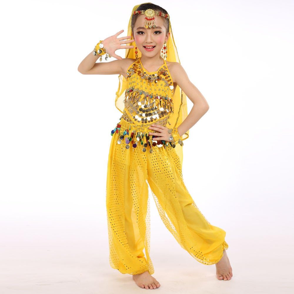 Girls Dance Outfit Handmade Chiffon Top and Pants Set 1