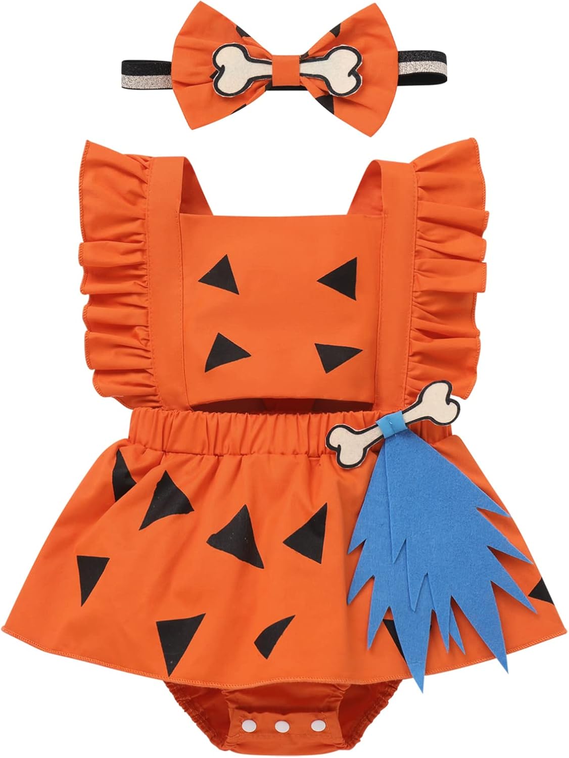 AWIBMK Baby Girl 1st Birthday Cow Romper Set 2PCS
