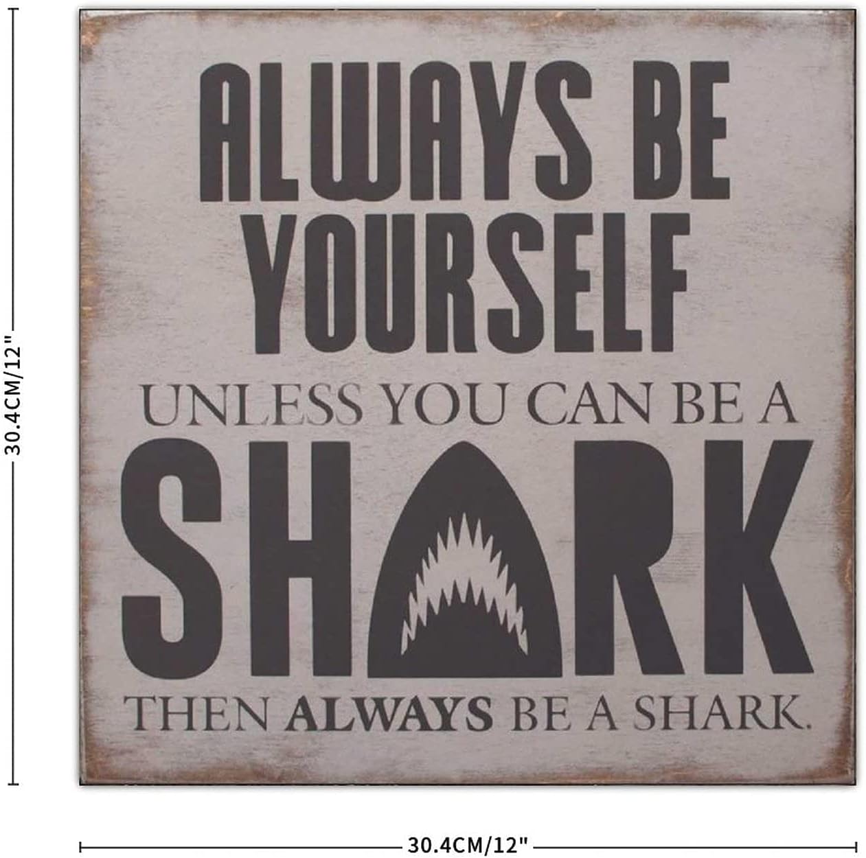 Wonbye Shark Wooden Sign with Sayings Boys Room Wall Art