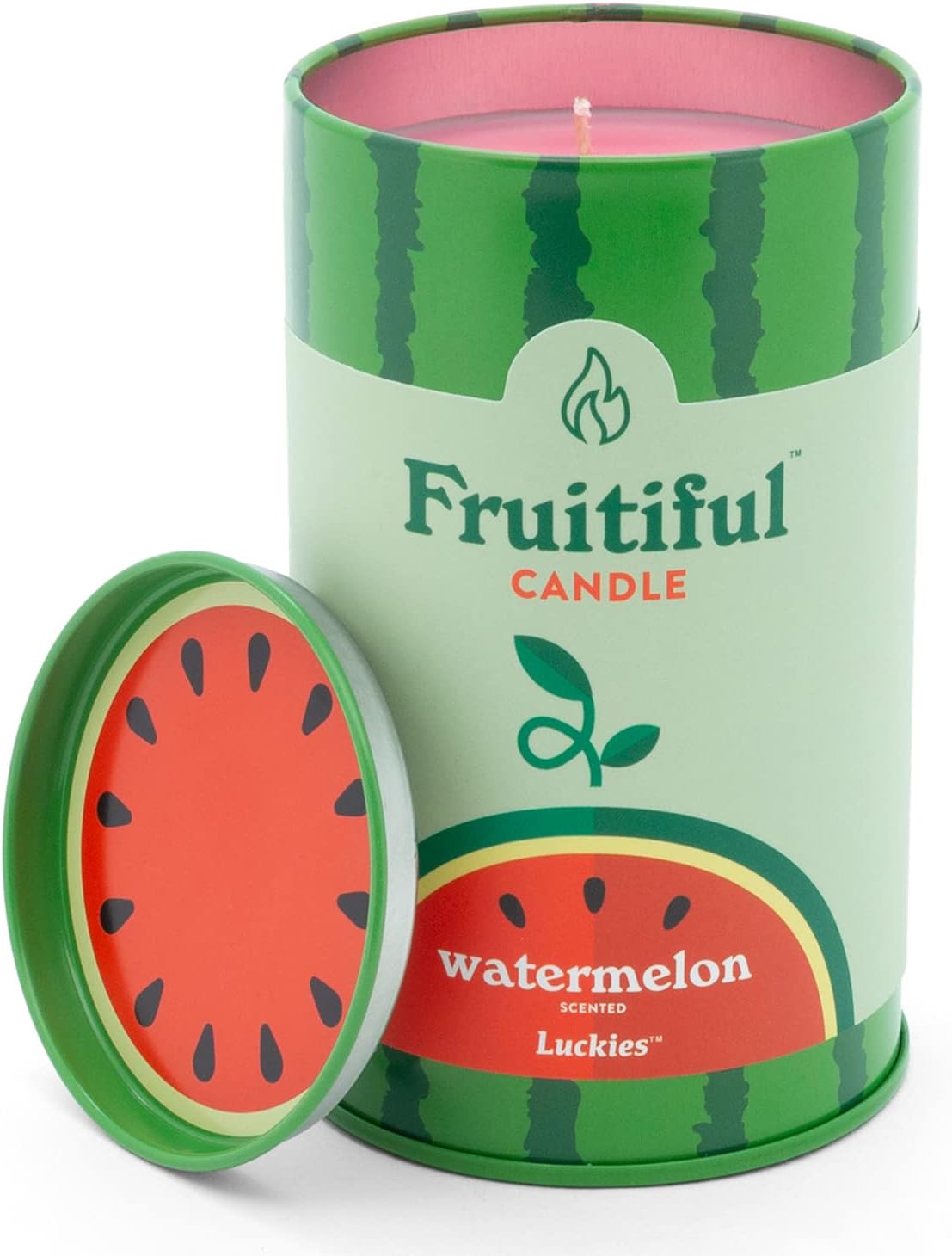 Watermelon Fruit-Scented Soy Candle in Vibrant Tin