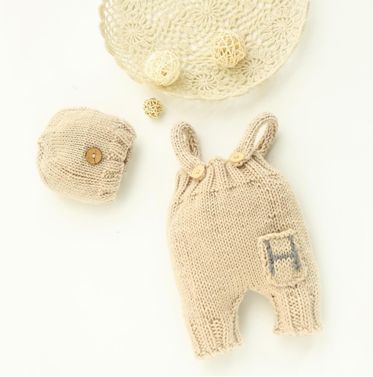 CUTEBBPHOTO Newborn Baby Photo Knit Outfit Set
