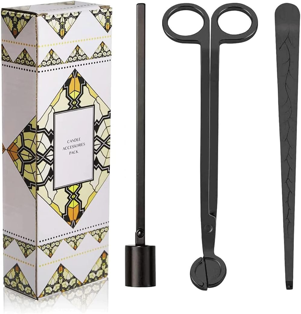 Mediwish 3 in 1 Candle Accessories Set Black