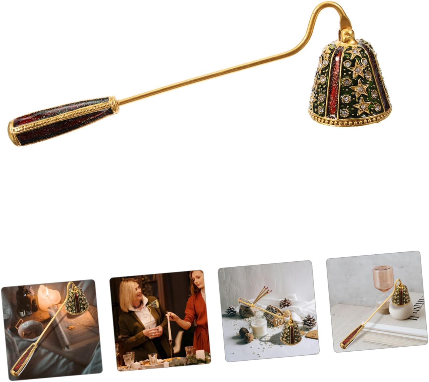 Retro Candle Snuffer with Rhinestone Star Design