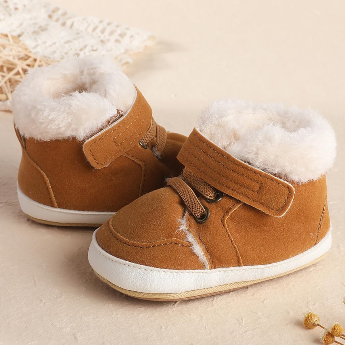 Baby Boys Girls High Top Anti-Slip PU Leather Sneakers