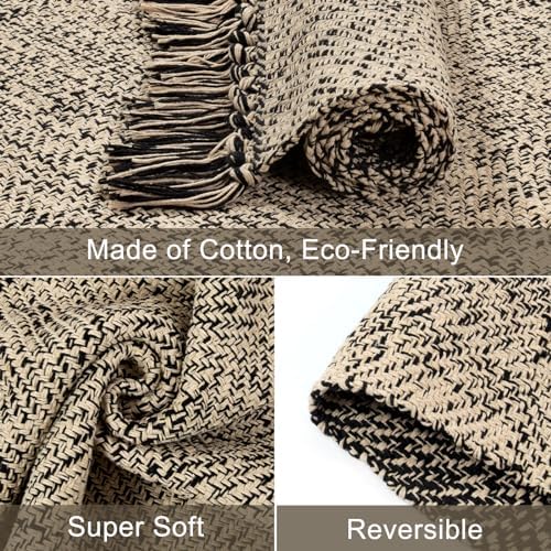 Collive Small Bathroom Rug 2x3 Reversible Cotton Entryway Mat