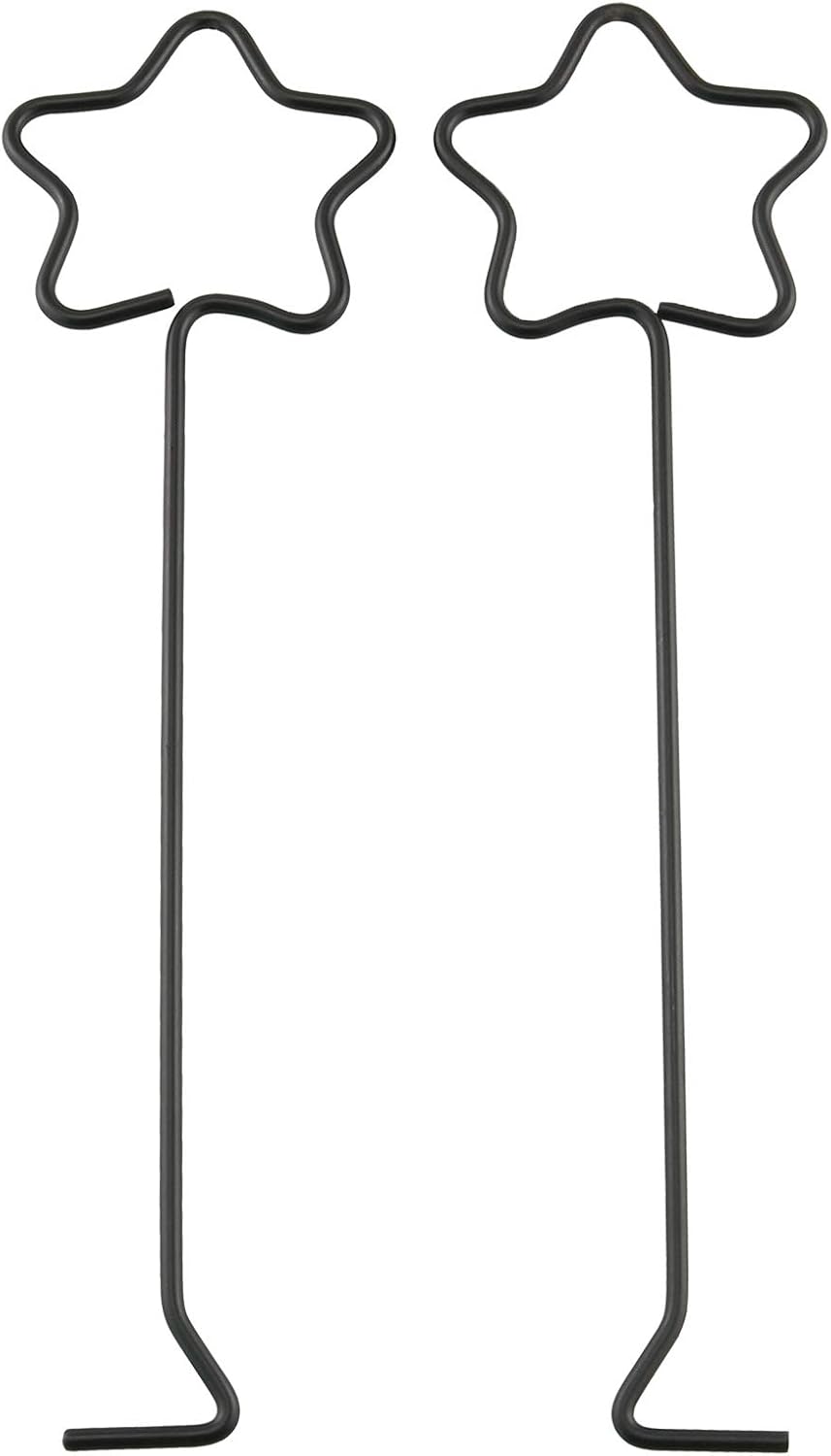 HJ Garden 2PCS Star Candle Hooks Black
