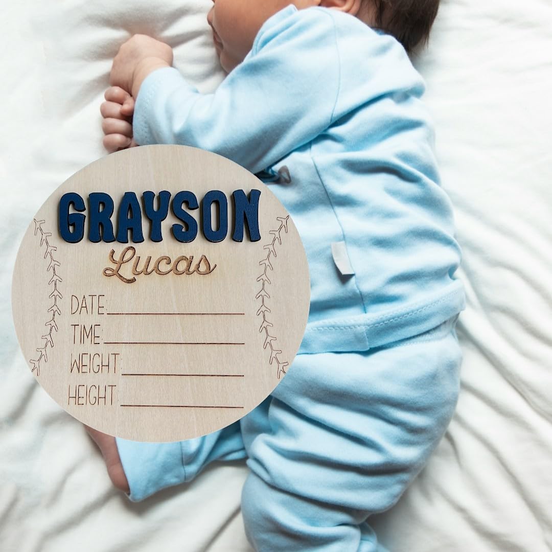 Personalized Boys Baseball 3D Newborn Name Sign