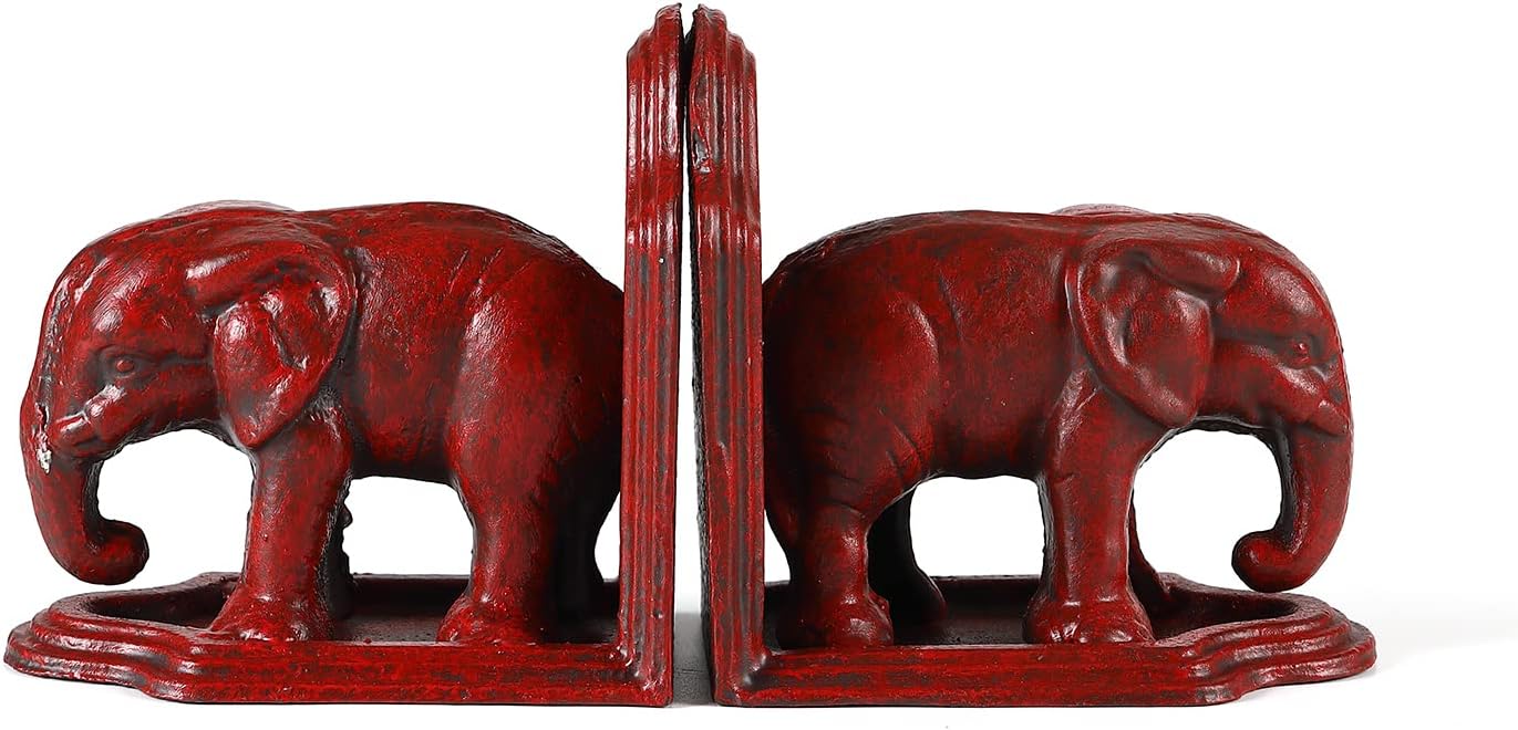 Retrome Elephant Book Ends for Shelves and Book Displays