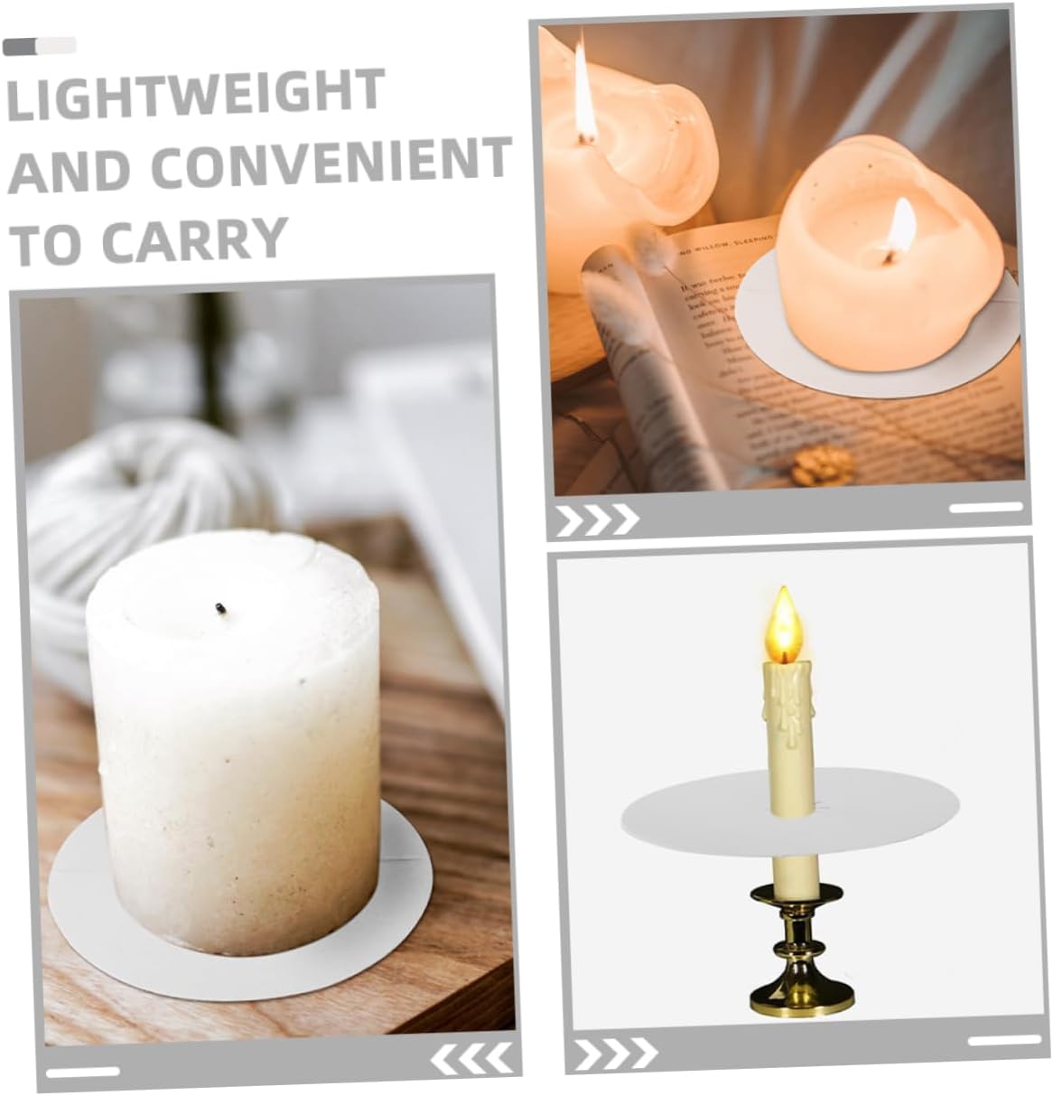 60pcs Aluminized Paper Candle Drip Catcher Holders for Candlesticks