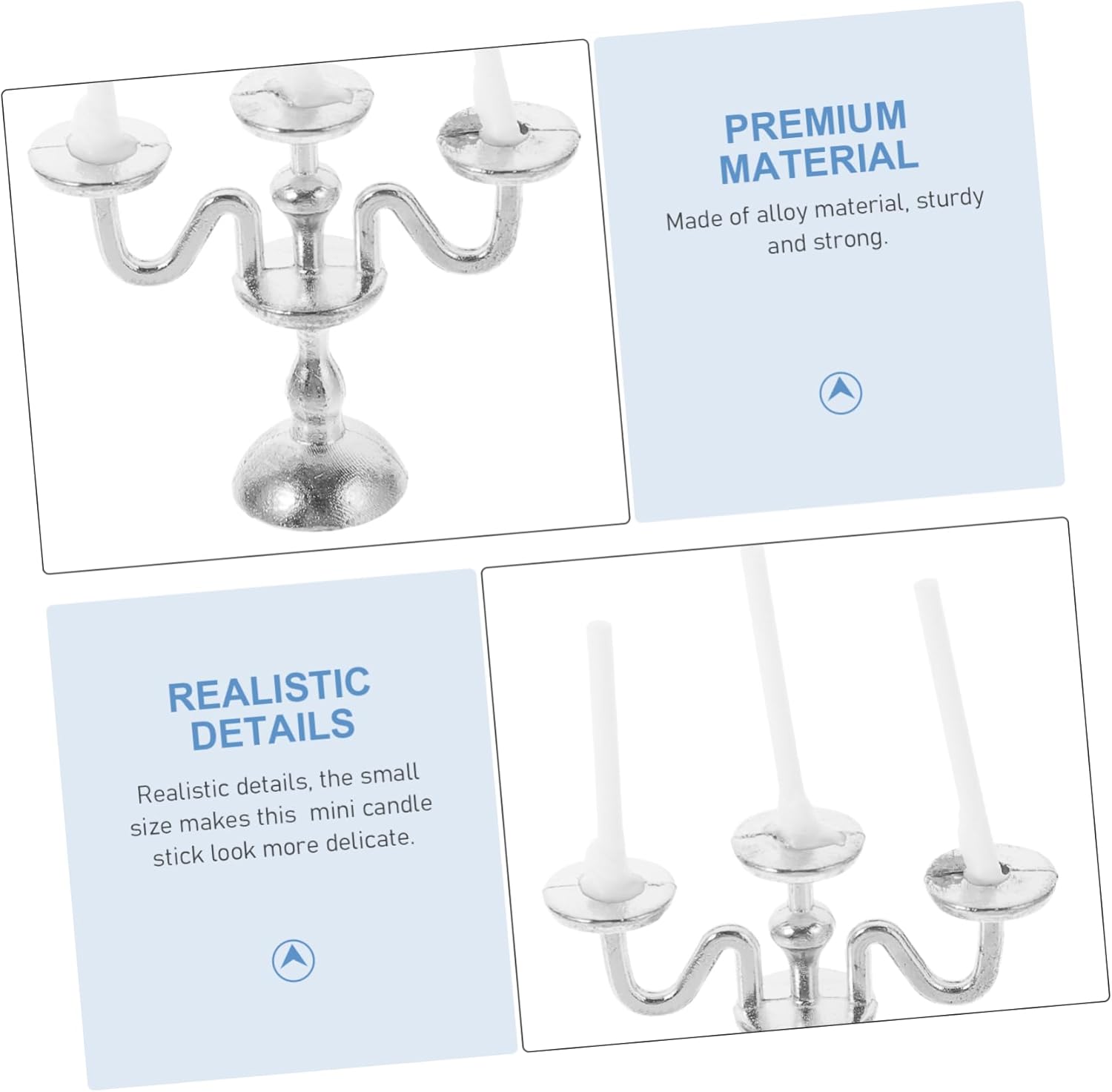 Mini European Candlestick Holder for Doll House