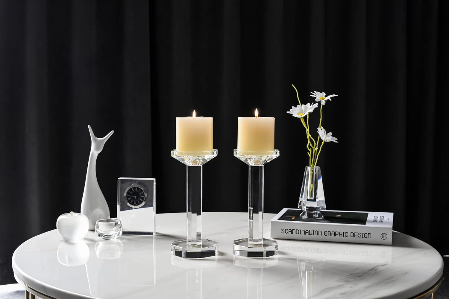kitCom Crystal Candlestick Holders Set of 2 1