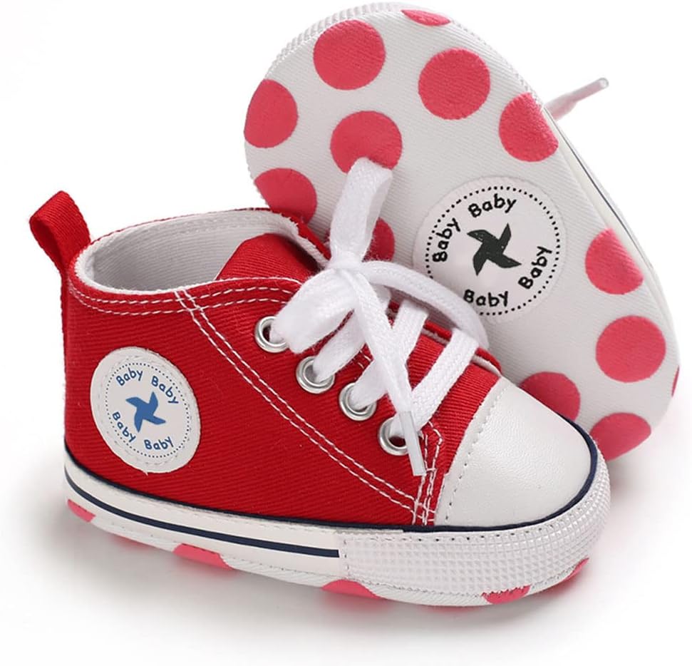 Sekantrol Infant High Top Soft Sole Canvas Sneakers for Baby Girls Boys