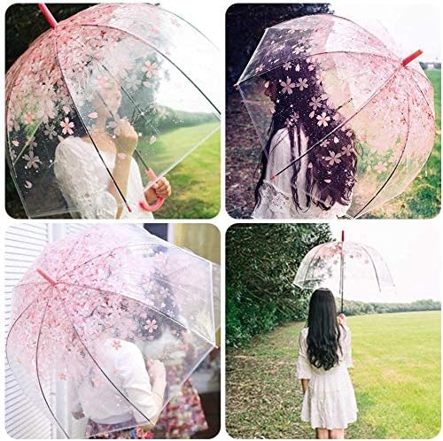 Cherry Blossom Transparent Bubble Umbrella for Kids Adults