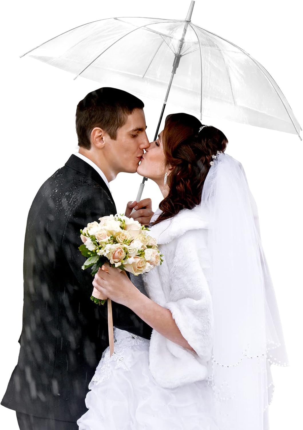 Saintrygo 20 Pack Clear Wedding Umbrellas with J Hook Handle 1
