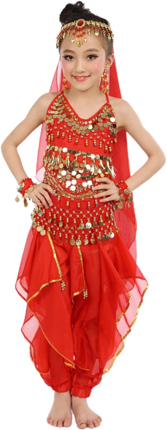 6pc Handmade Kids Belly Dance Costume Set for Girls