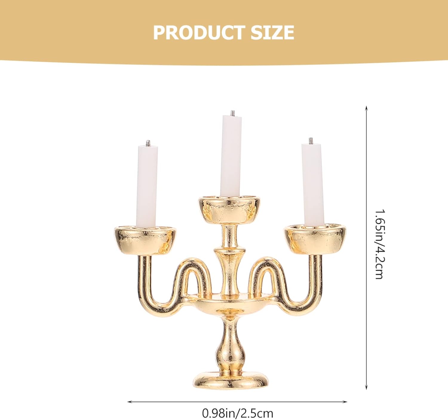 Toyvian 3pcs Miniature Candlestick Holders for Victorian Dollhouse