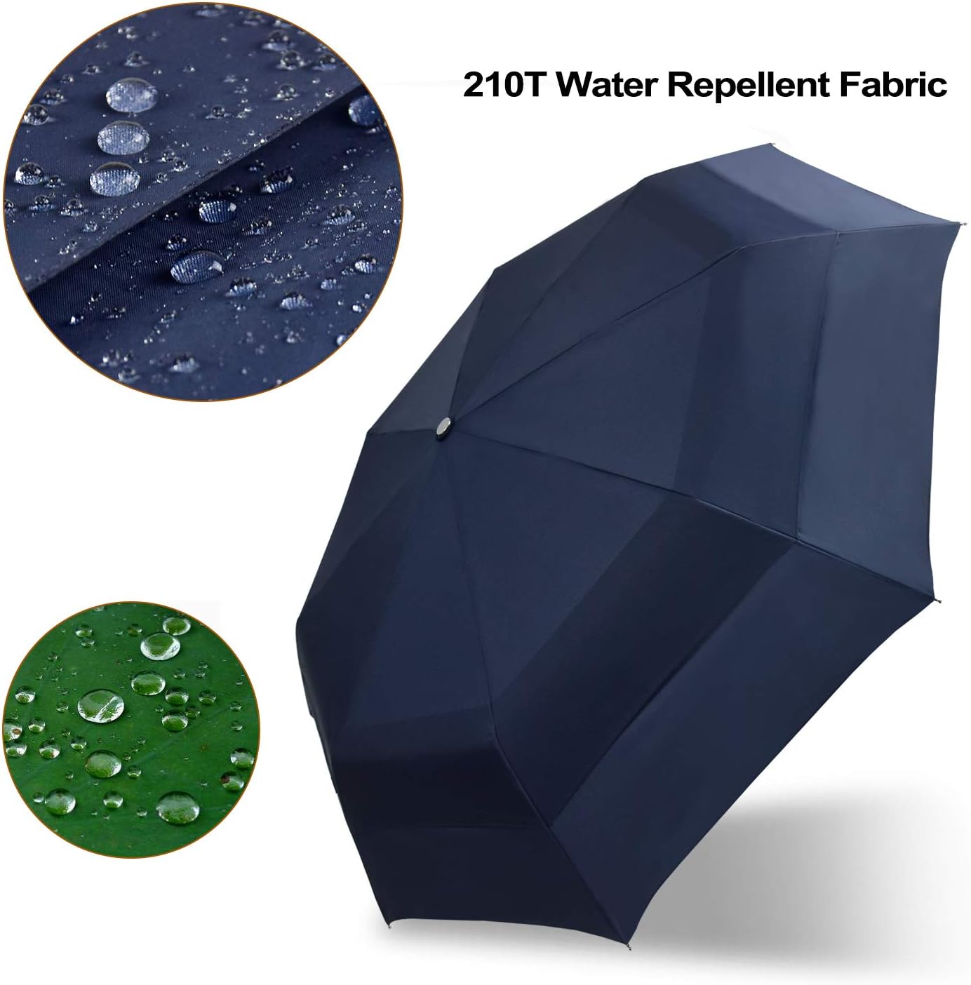 Lejorain Large Folding Golf Umbrella - 54 Inch Windproof Auto Open Close
