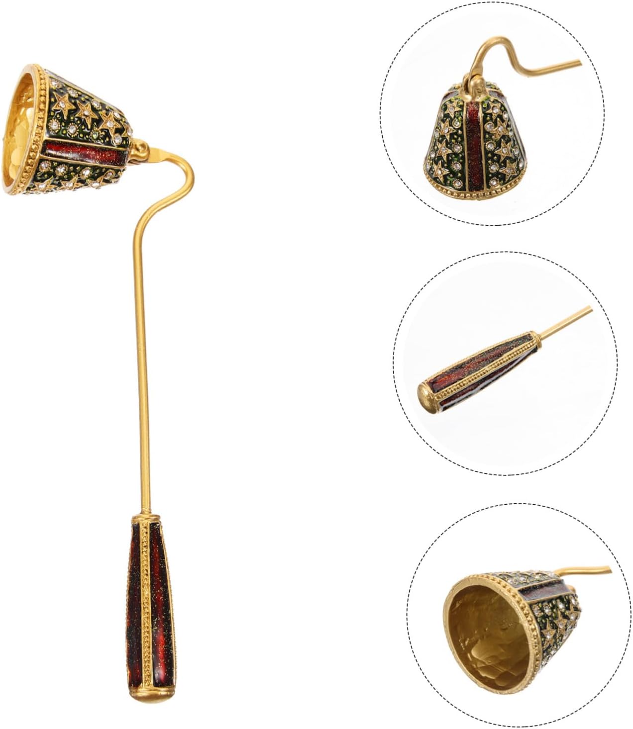 ERINGOGO Rhinestone Star Candle Snuffer Set for Home Decor