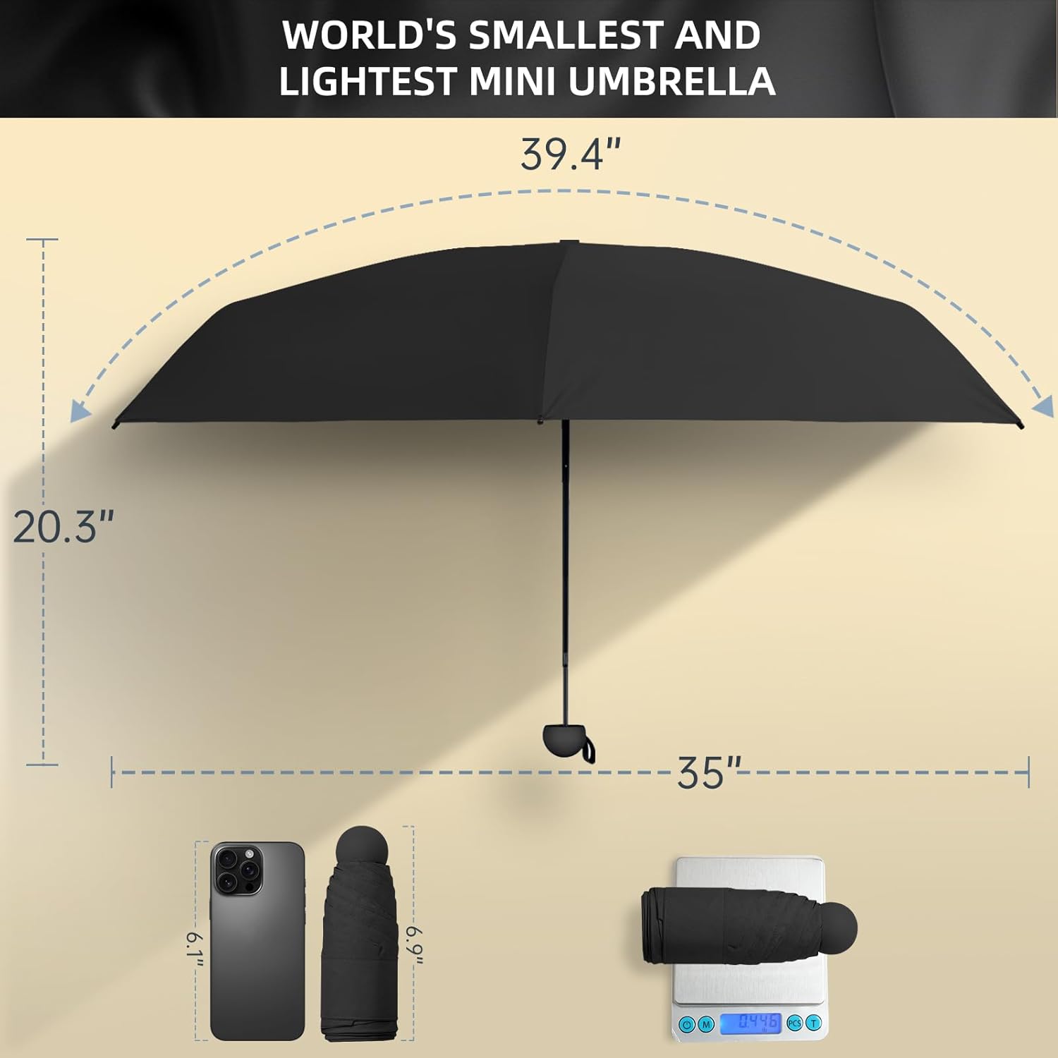 Trenovo Compact Travel Umbrella - UV Protection Lightweight Portable