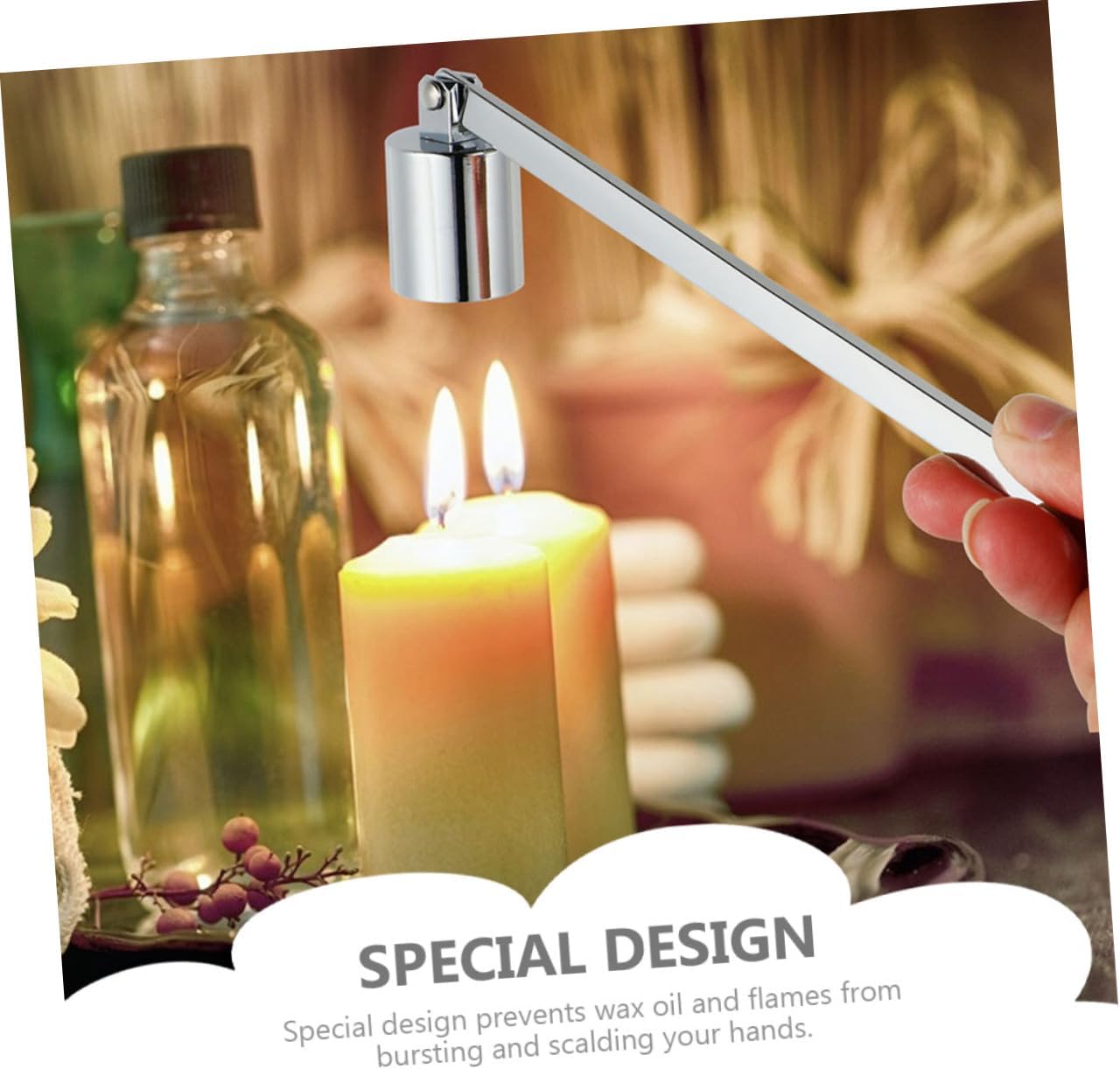 HOLIDYOYO 2pcs Candle Snuffer and Wick Trimmer Set