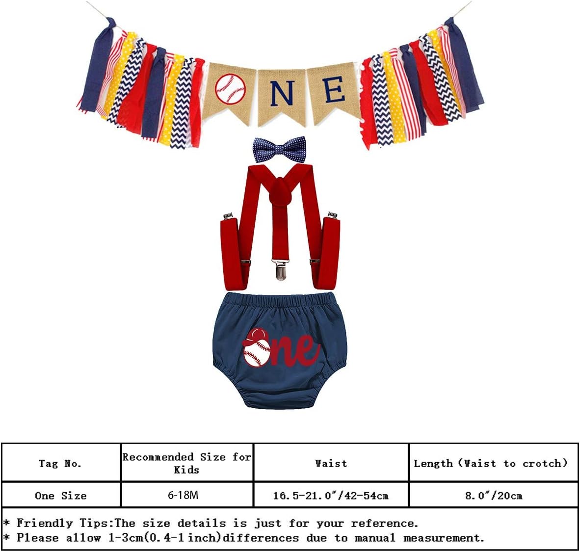 HIHCBF Baseball 1st Birthday Cake Smash Outfit Set