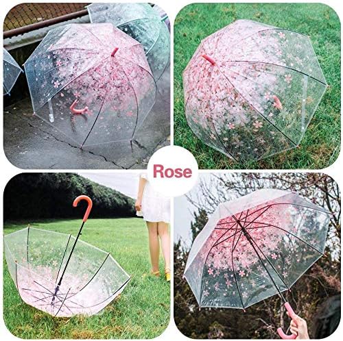 Cherry Blossom Transparent Bubble Umbrella for Kids Adults
