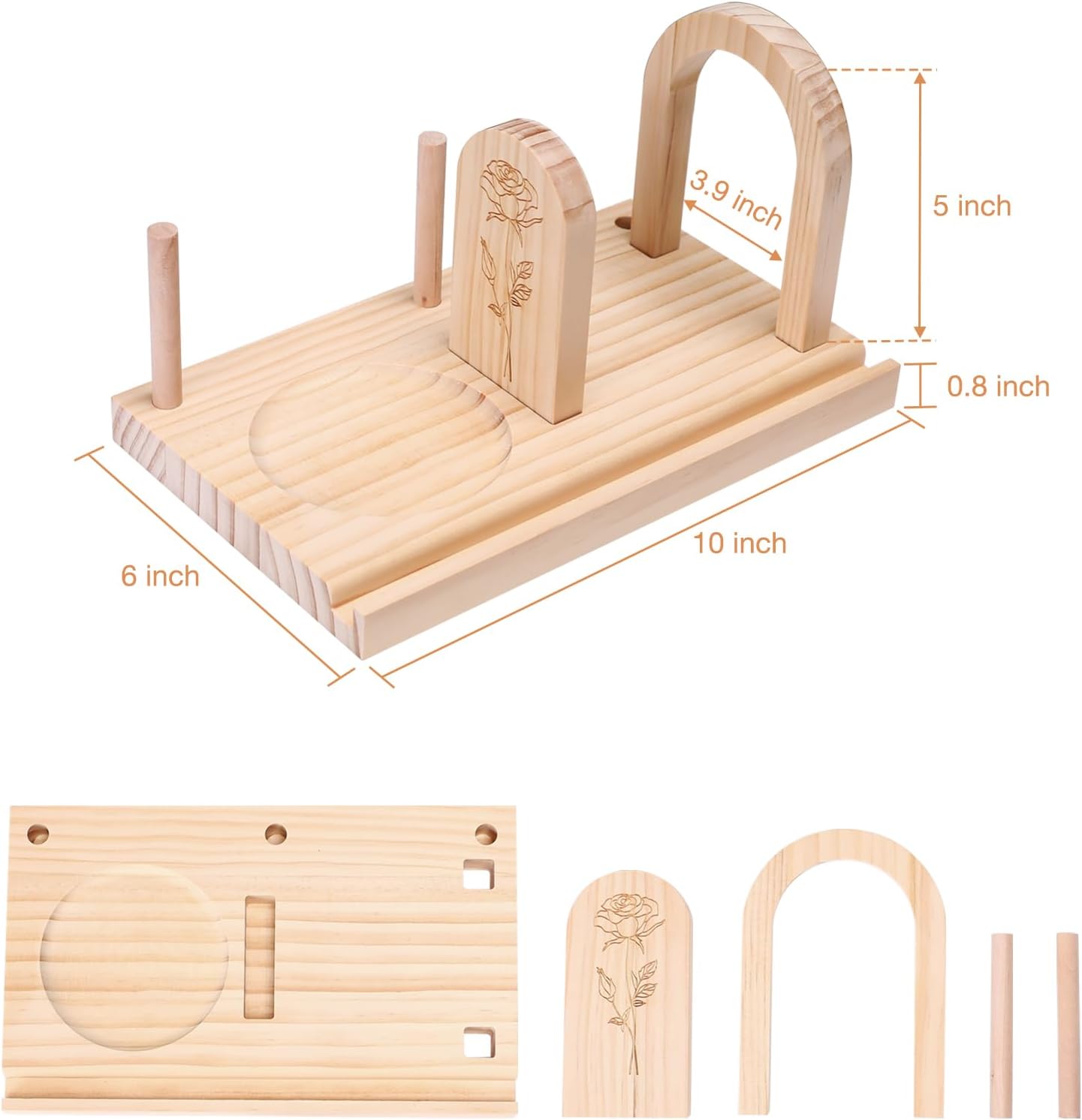 MEGREZ Wood Bookend Stand with Cup Holder and Pen Slots