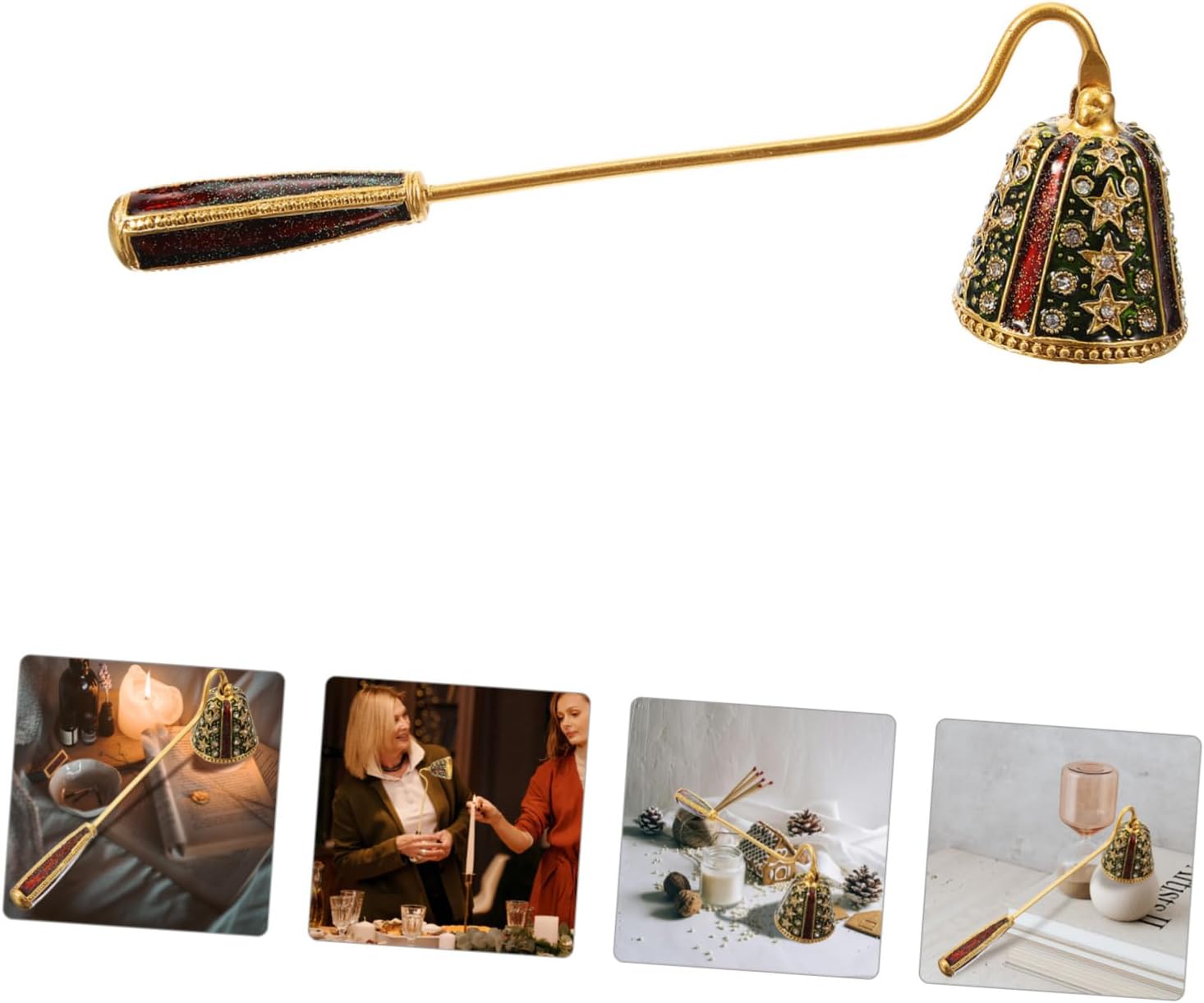 ERINGOGO Rhinestone Star Candle Snuffer Set for Home Decor