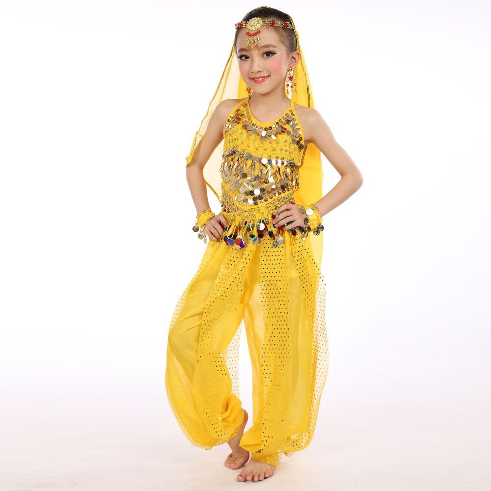 Girls Dance Outfit Handmade Chiffon Top and Pants Set 1