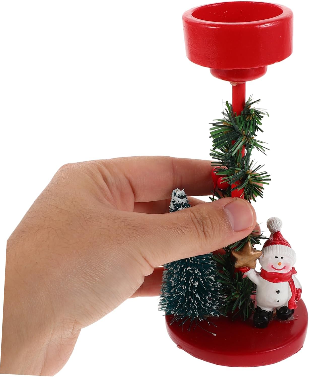 FUNOMOCYA Snowman Candle Holder Christmas Decor
