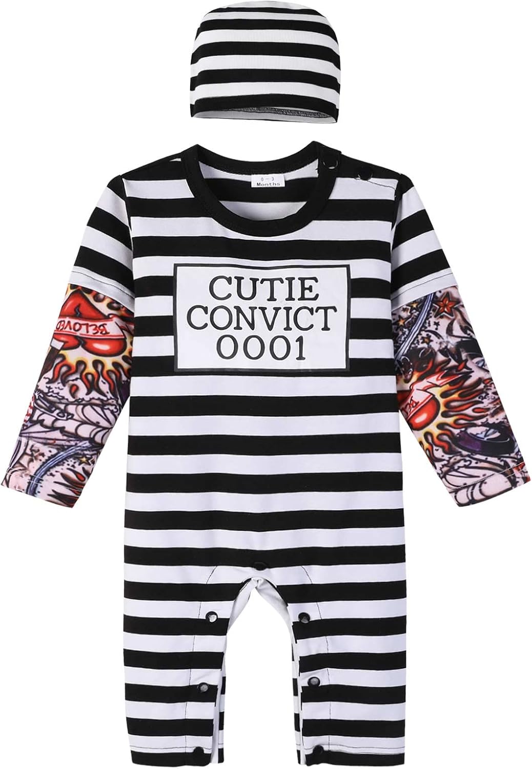 Zusnxaxe Newborn Astronaut Prisoner Costume Romper with Hat