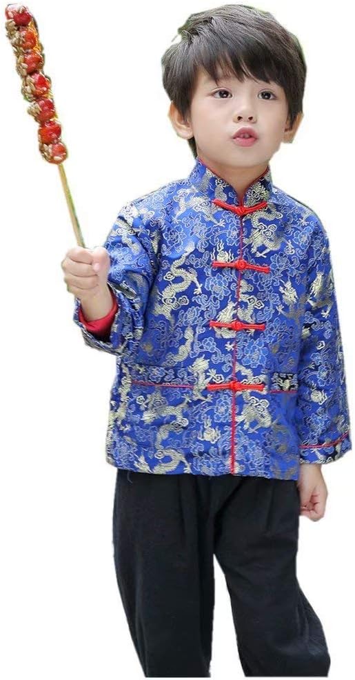 Little Boys Dragon Tang Coat Long Sleeve for Festival