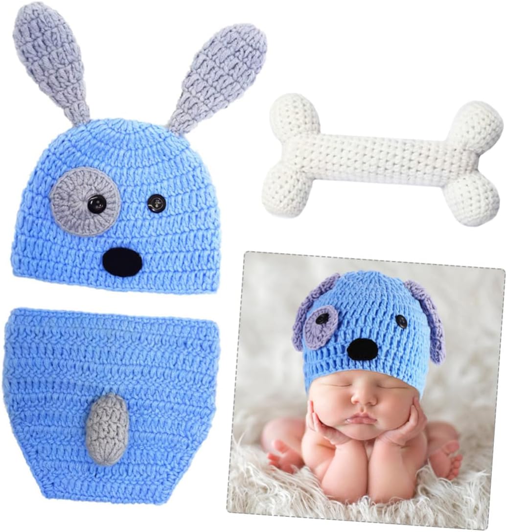 PACKOVE Infant Knitted Costume Set for Newborn and Puppy Modeling 1