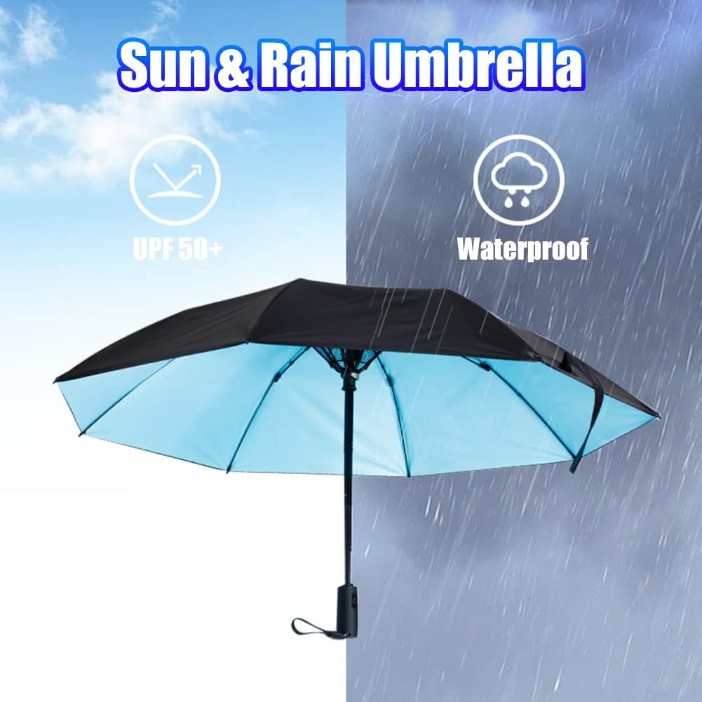 WOOLALA UV Sun Umbrella with Fan - UPF 50 Portable Cooling