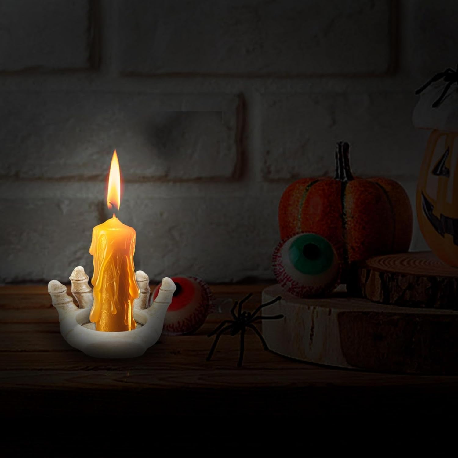 Halloween Gothic Skeleton Hand Candle Holder