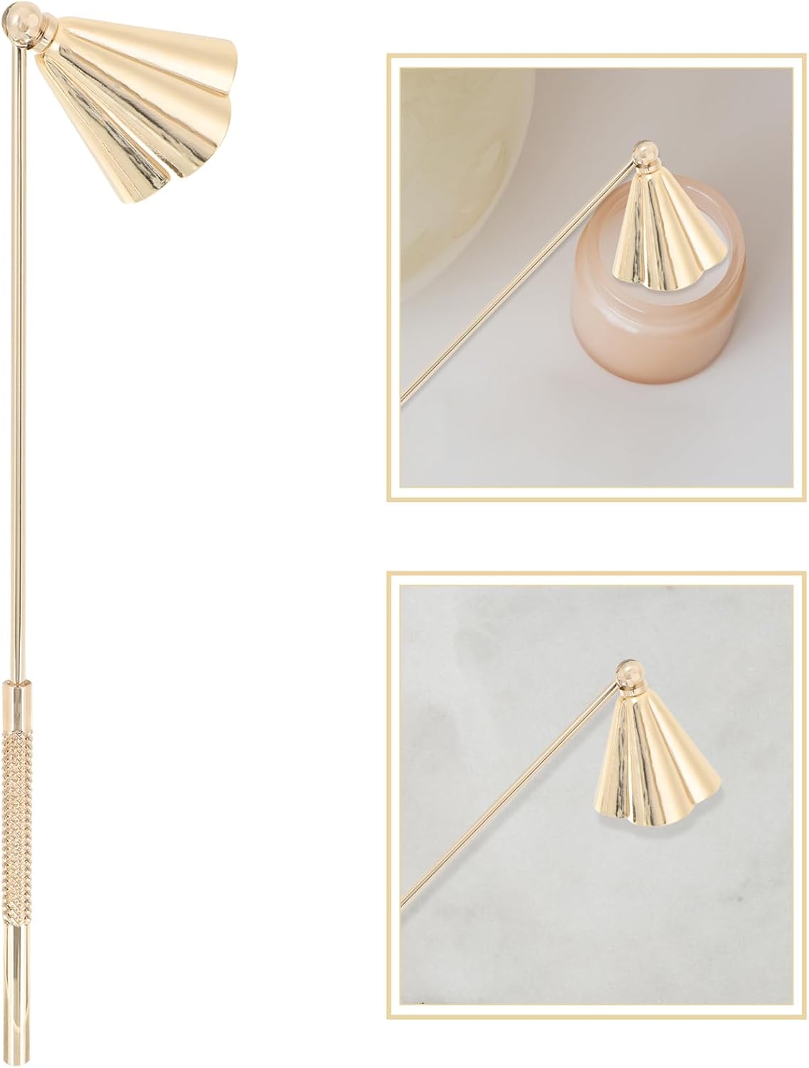 Angoily Candle Snuffer Wicks Fire Extinguisher Metal Set