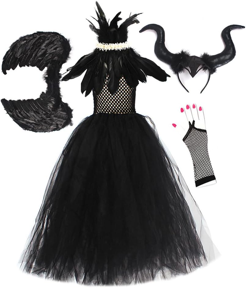 IBTOM CASTLE Witch Costume for Girls Kids 2pcs Halloween Dress Set