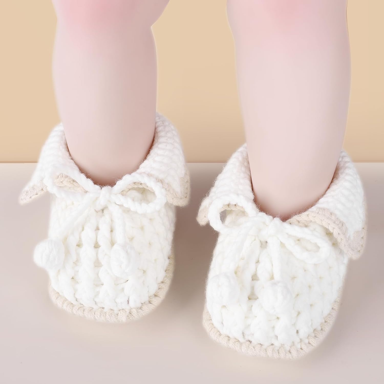 KARUNEL Baby Booties Soft Crochet Infant Shoes for Newborn Boy Girl